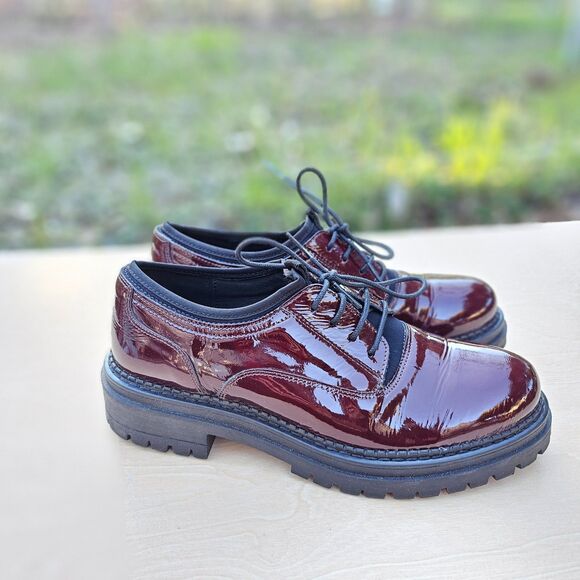 Shellys London Womens Oxfords Burgundy Lace Up Womens Shoes Size 41 - Picture 4 of 7